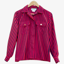 Load image into Gallery viewer, 1980&#39;s Joan Leslie red/blue striped blouse
