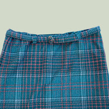 Load image into Gallery viewer, 1960&#39;s Teal plaid skirt
