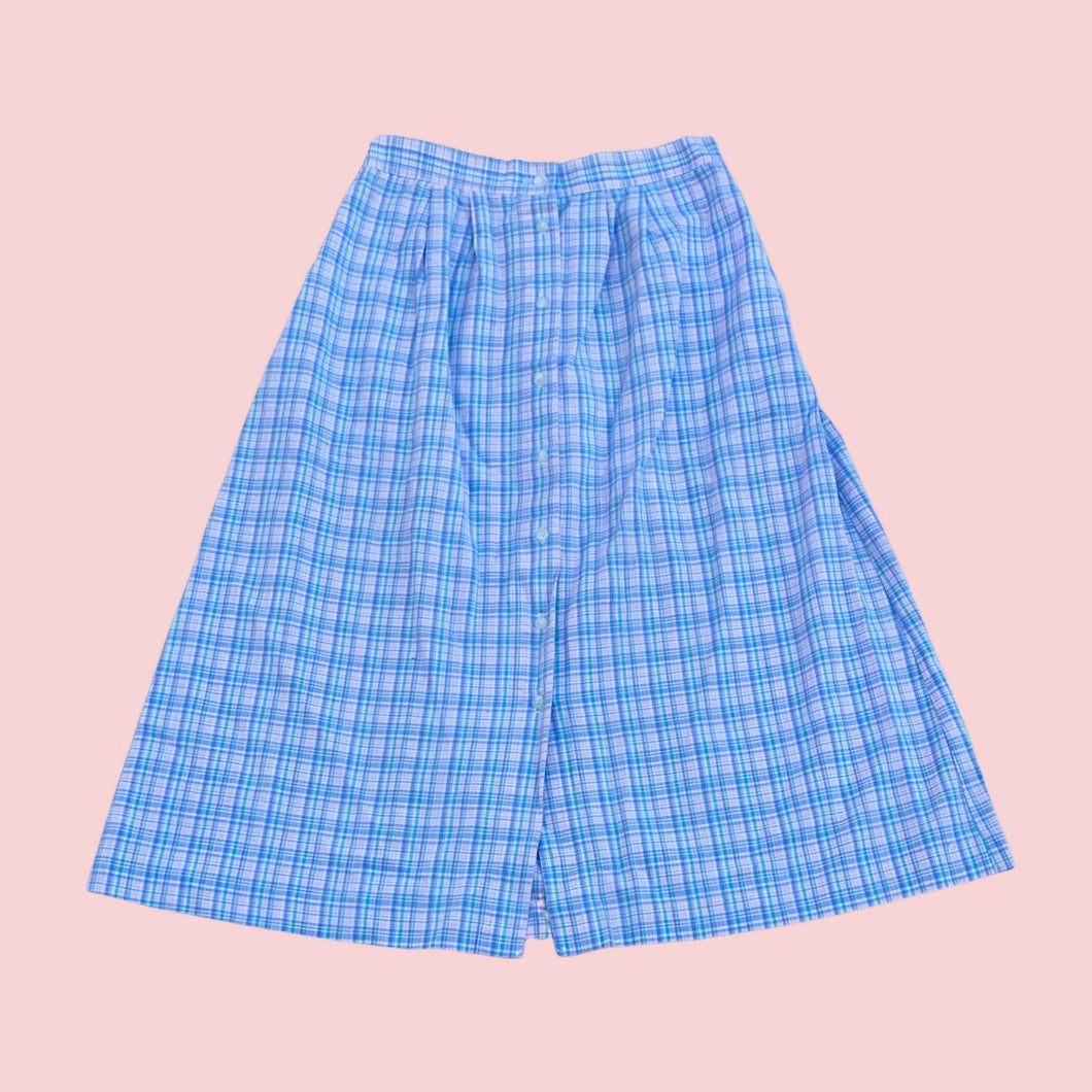 1980's Bon Worth plaid twill skirt