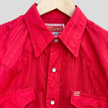 Load image into Gallery viewer, Busted red Ely Plains 1970&#39;s western shirt
