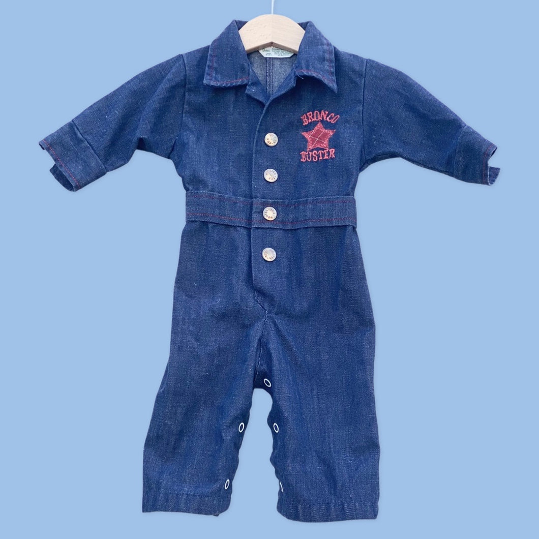 Denim baby onesie