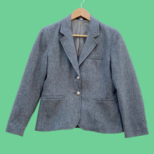 Load image into Gallery viewer, Grey wool blazer with silver buttons
