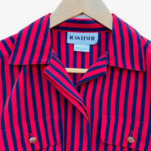 Load image into Gallery viewer, 1980&#39;s Joan Leslie red/blue striped blouse
