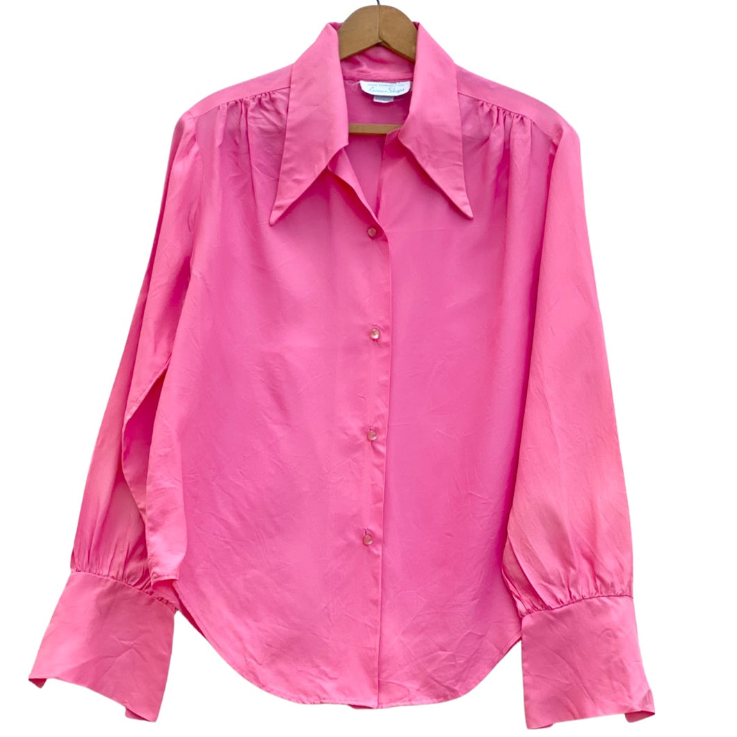 Busted pink Lerner Shops button up shirt