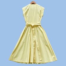 Load image into Gallery viewer, 1980&#39;s Caron yellow cotton dress
