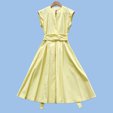 Load image into Gallery viewer, 1980&#39;s Caron yellow cotton dress
