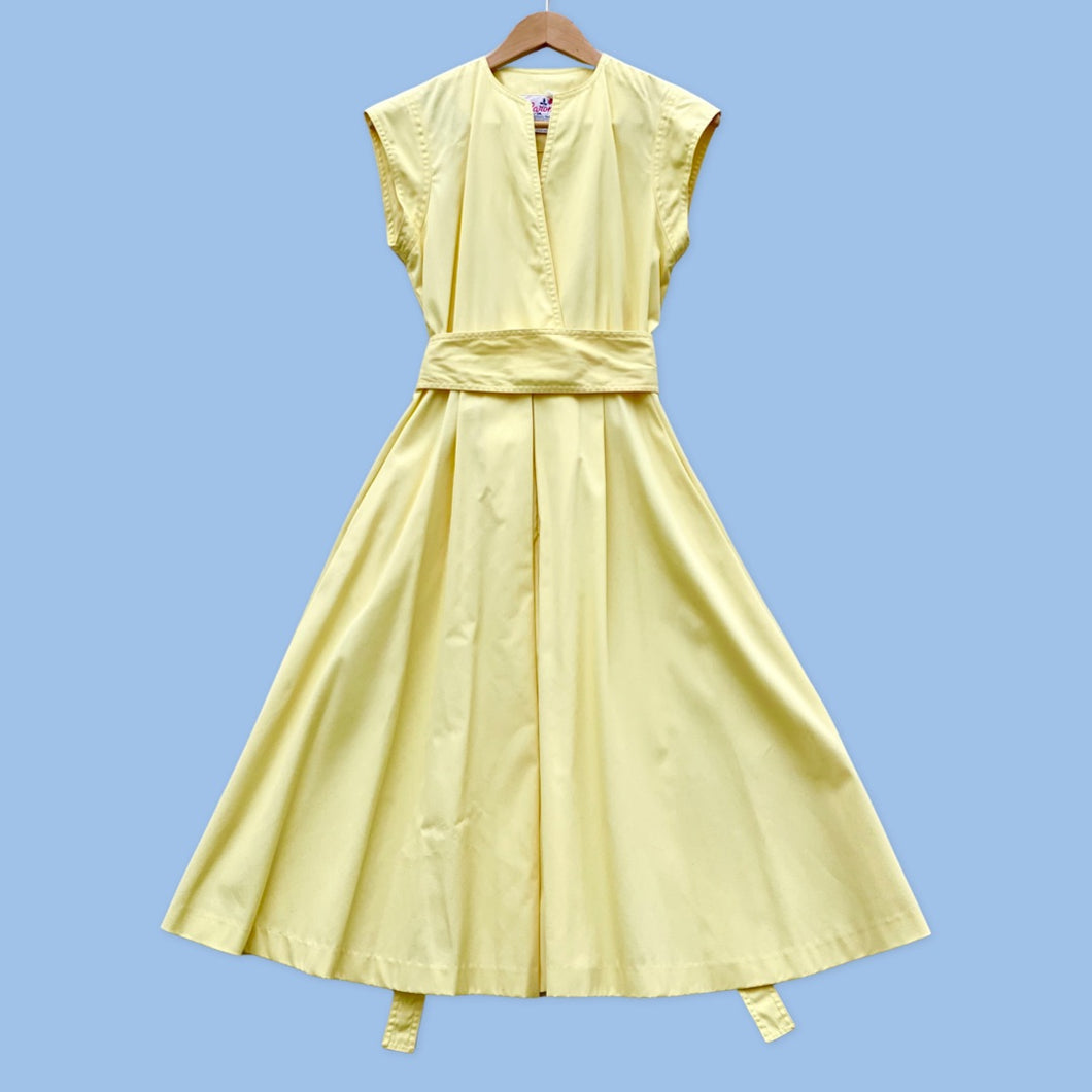 1980's Caron yellow cotton dress