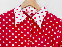 Load image into Gallery viewer, 1960&#39;s Laura Mae red polka dot blouse
