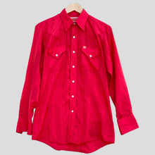 Load image into Gallery viewer, Busted red Ely Plains 1970&#39;s western shirt
